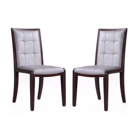 MANHATTAN COMFORT Executor Dining Chairs (Set of Two) in Silver and Walnut DC003-SV